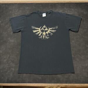 Vintage The Legend of Zelda Shirt Mens Small Black Nintendo Ocarina of Time 00s